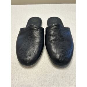 LB Evans Men's Slippers Size 11 M Black Aristocrat Slip On All Leather Comfort